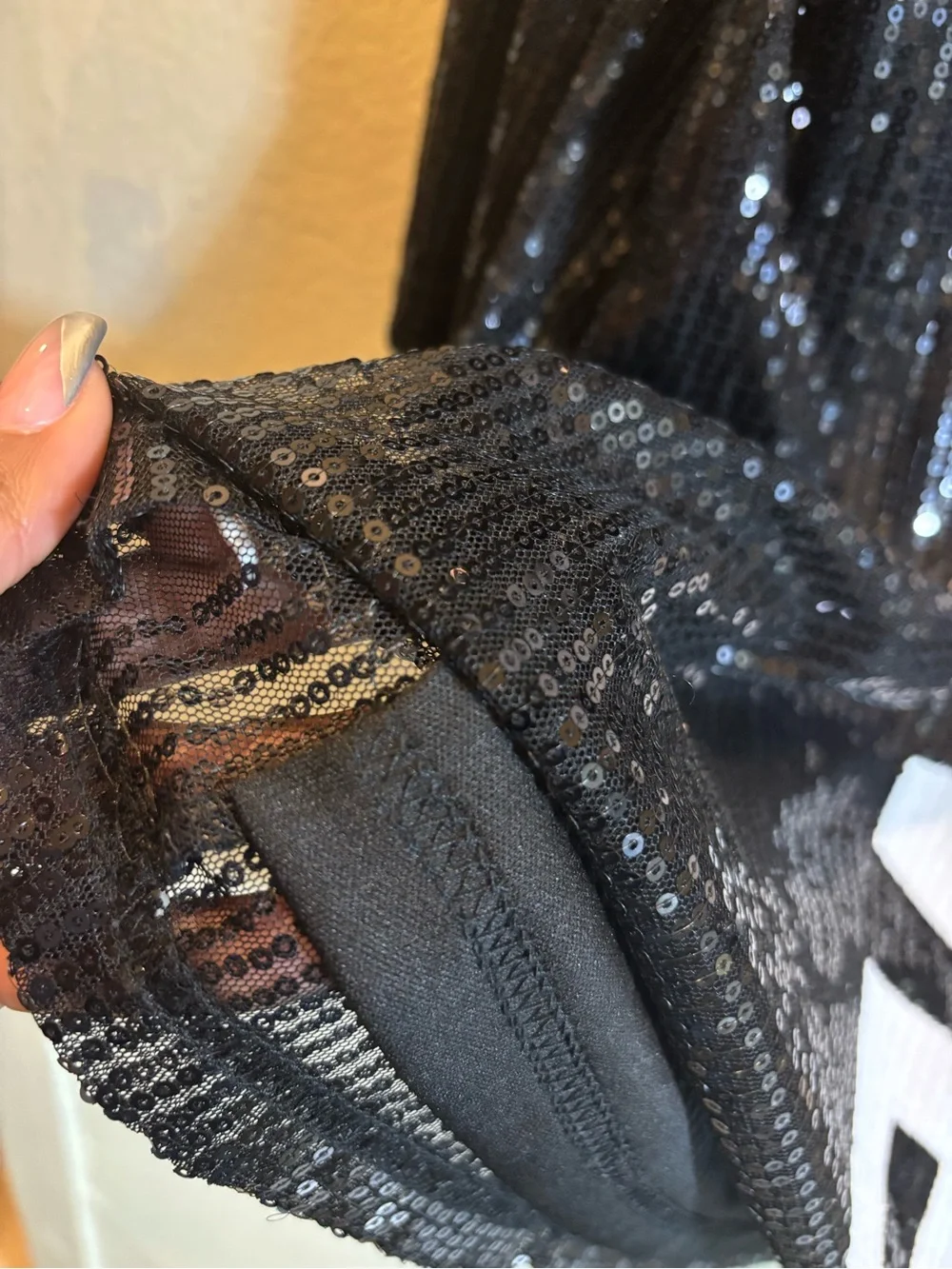 Black Sequin 'EXPENSIVE' Tunic Top/dress - Picture 9 of 9